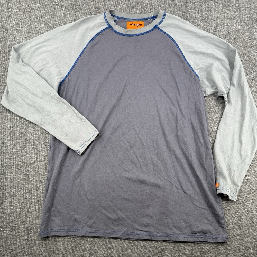 Wrangler FR Flame Resistant Raglan Shirt Gray Long Sleeve Size XL Work Safety
